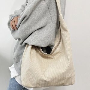 Beige zipper tote bag